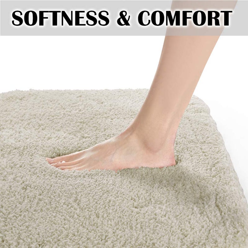 Suchtale Bath Mat, 16" x 24", Light Tan, Non-Slip, Machine Washable, High Pile, Bathroom - Image 4